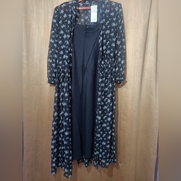 NWT Uniqlo Chiffon Pleated 3/4 Sleeve Dress - Picture 7 of 11